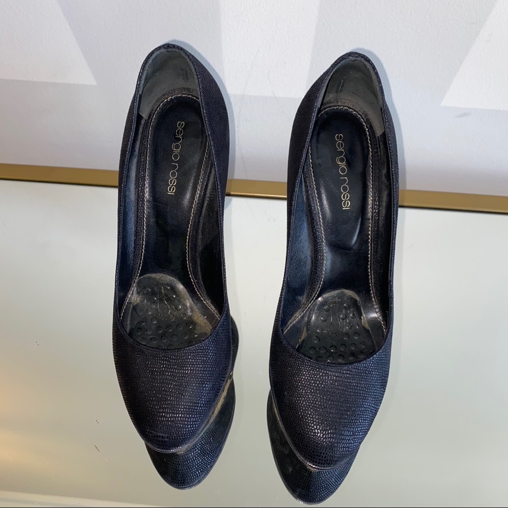 Sergio Rossi Basel blue Classic pump heels